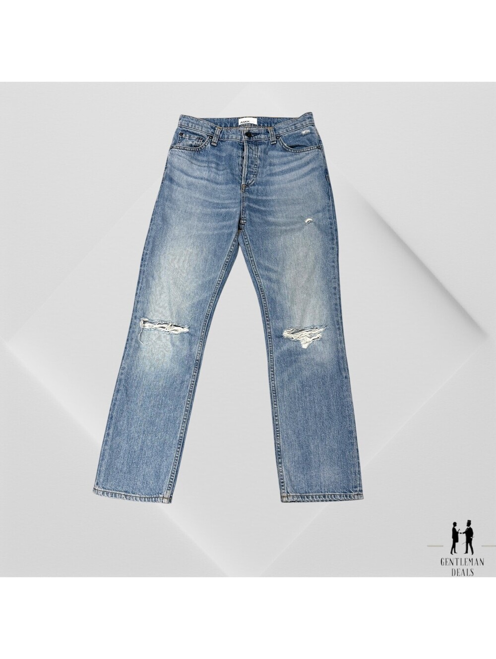 Askk NY Relaxed Straight Light wash  Jean in CAN CAN Distressed 25 ( 26x27)